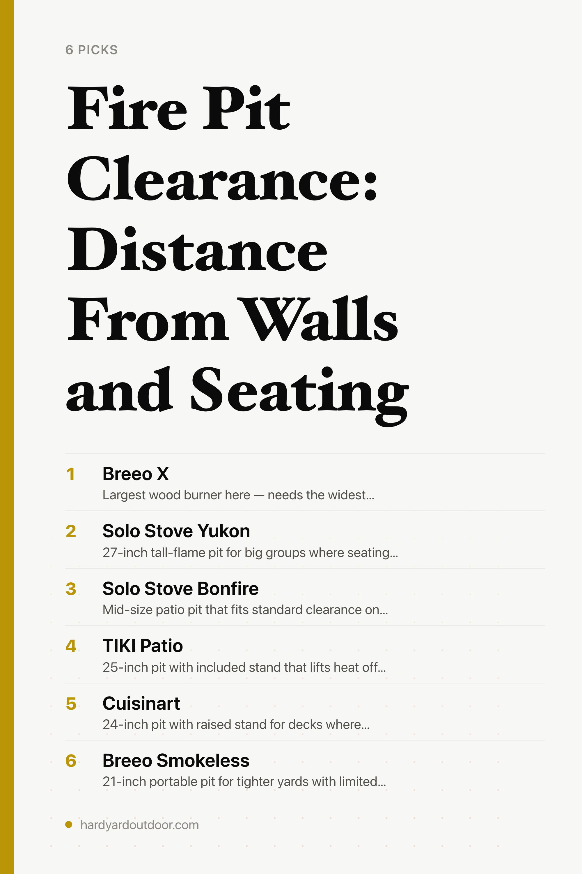 Fire Pit Clearance: Distance From Walls and Seating — the picks, as a saveable list