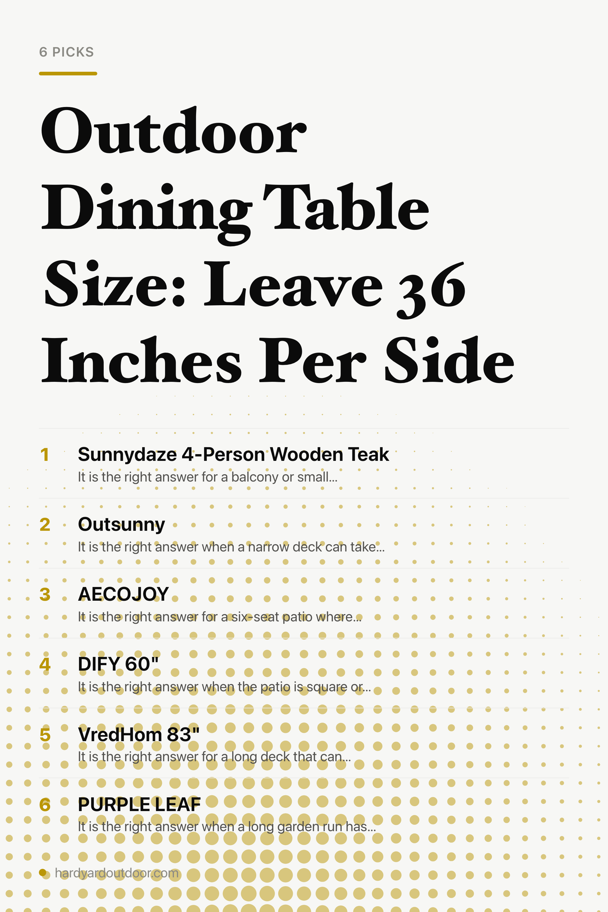 Outdoor Dining Table Size: Leave 36 Inches Per Side — the picks, as a saveable list