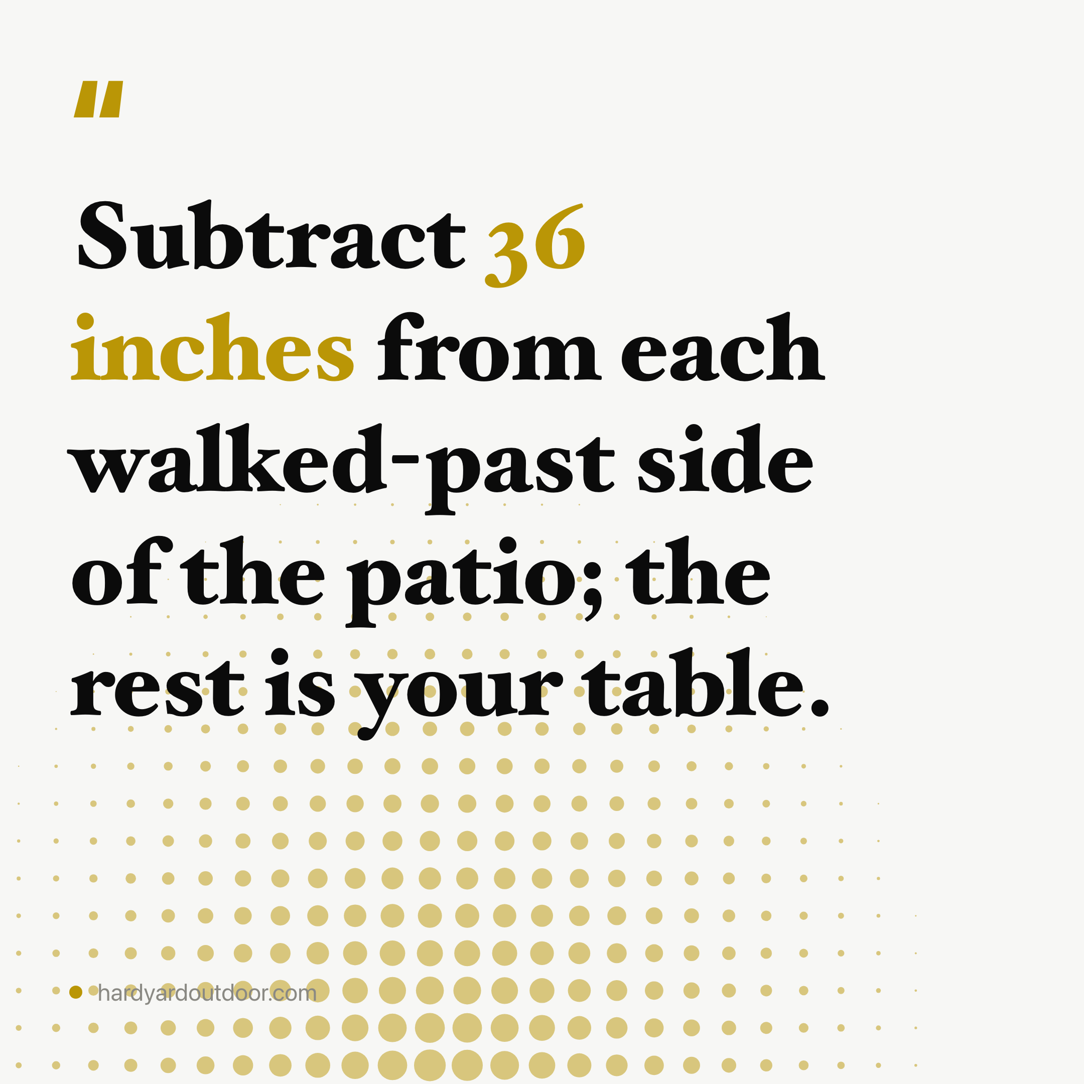 Outdoor Dining Table Size: Leave 36 Inches Per Side
