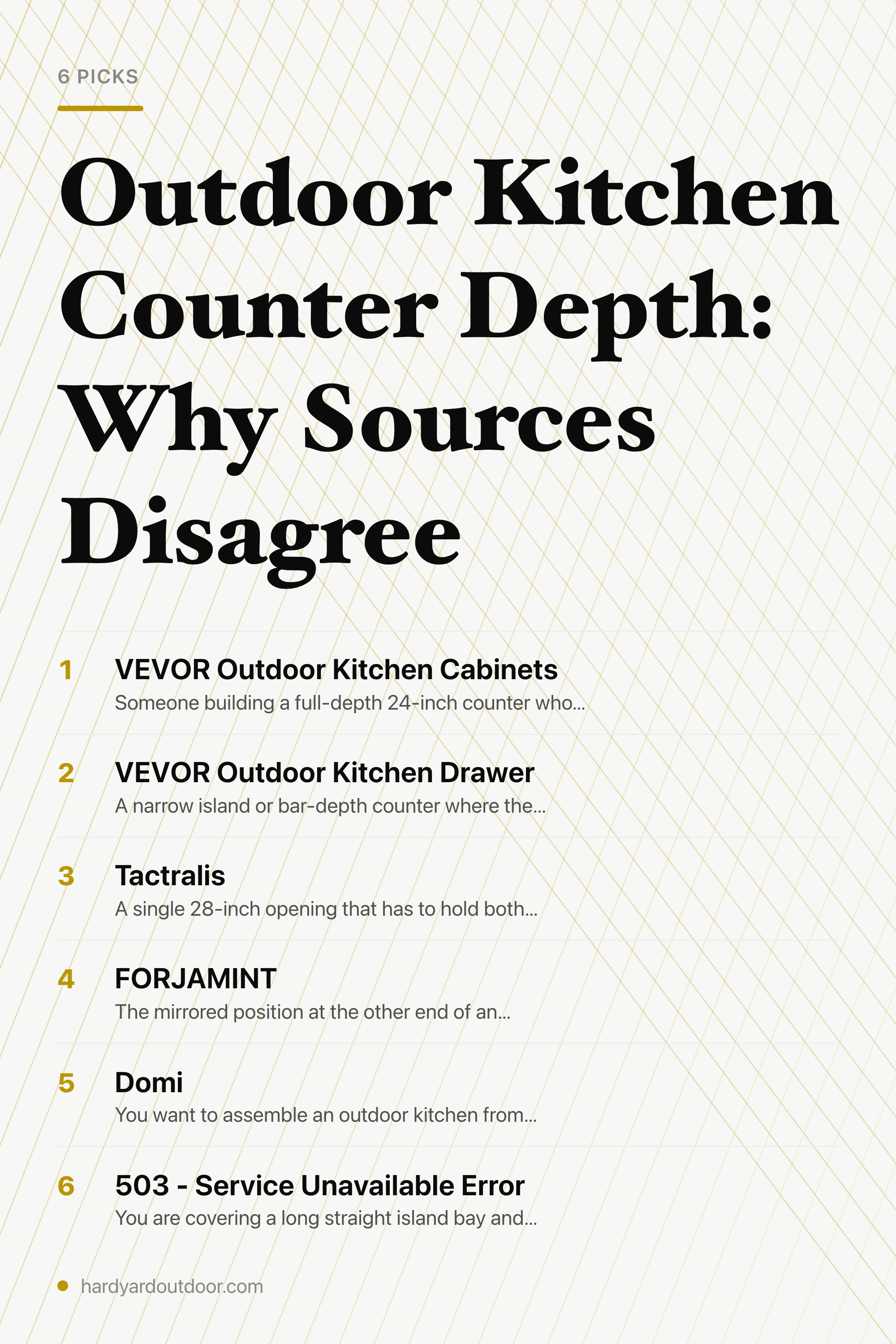 Outdoor Kitchen Counter Depth: Why Sources Disagree — the picks, as a saveable list