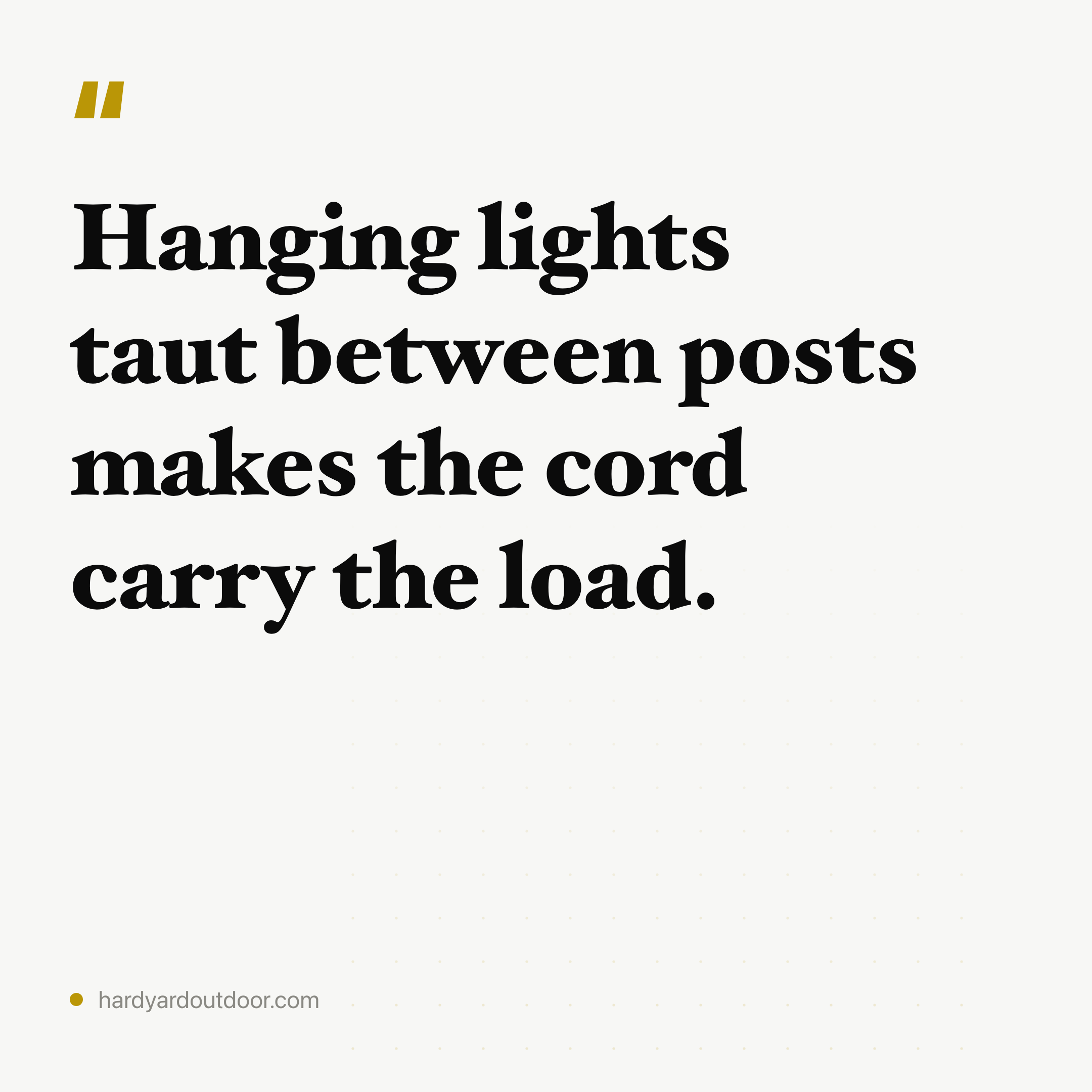 Four Numbers Decide Every Outdoor String Light Span
