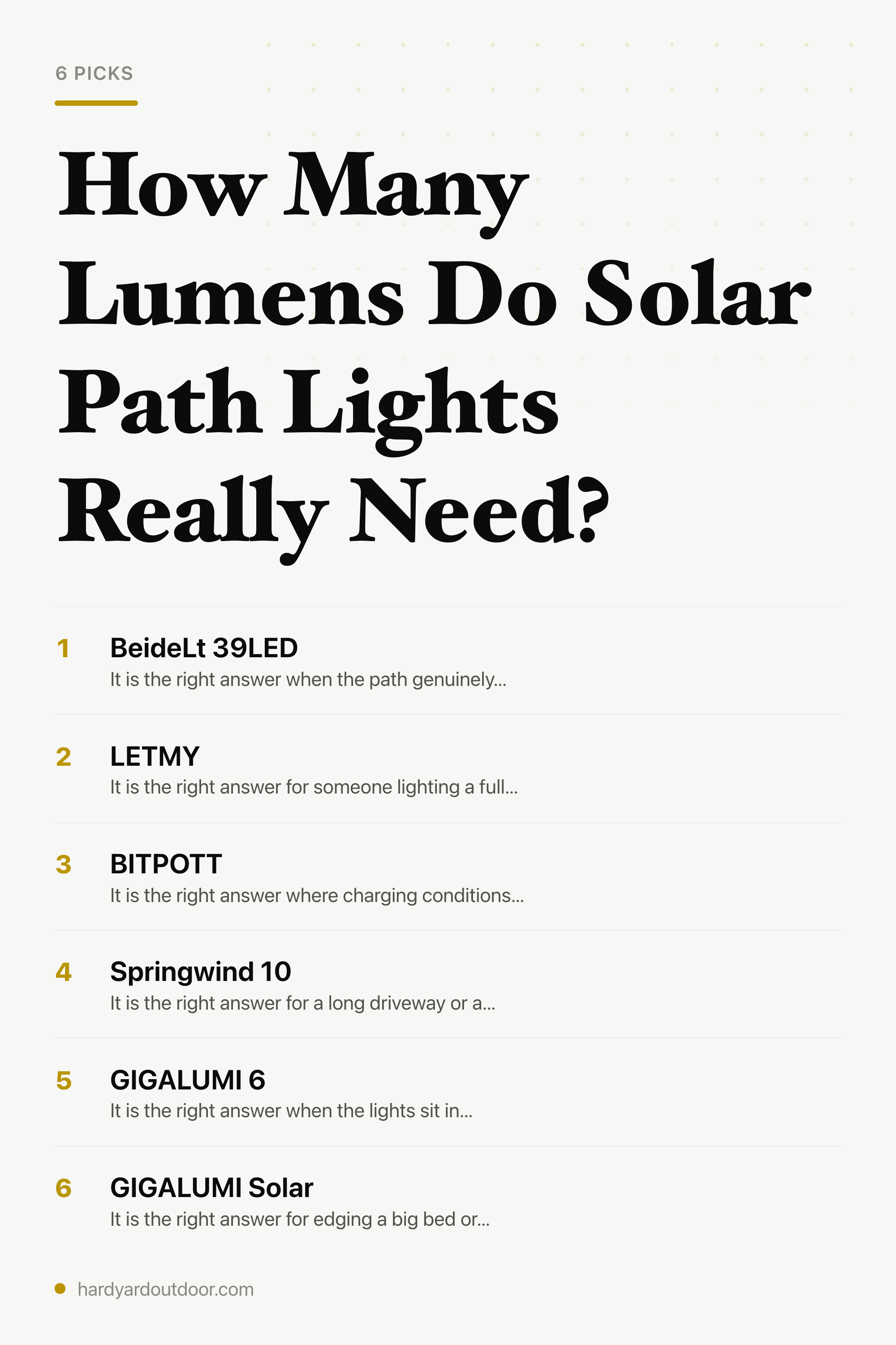 How Many Lumens Do Solar Path Lights Really Need? — the picks, as a saveable list